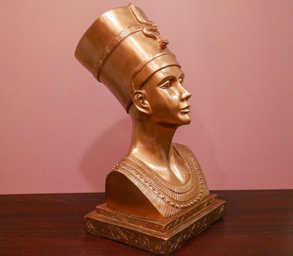 Vintage Queen Nefertiti Bust Large Egyptian Statue Sculpture  - 16" Tall