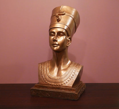 Vintage Queen Nefertiti Bust Large Egyptian Statue Sculpture  - 16" Tall