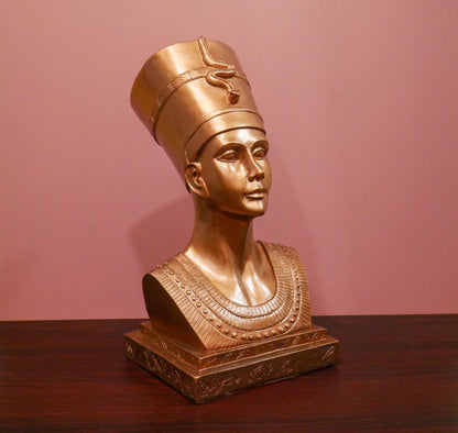 Vintage Queen Nefertiti Bust Large Egyptian Statue Sculpture  - 16" Tall