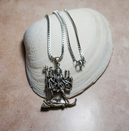 Kali Maa Necklace • Silver Plated Brass Pendant • Hindu Goddess Jewelry • Spiritual Gift (Copy)