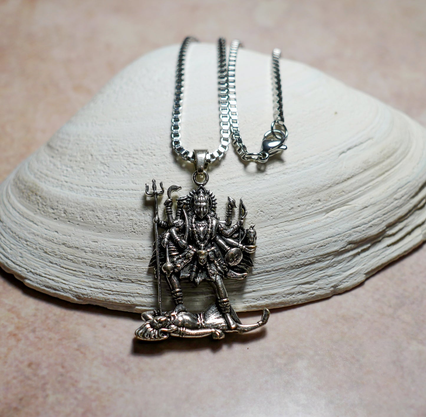 Kali Maa Necklace • Silver Plated Brass Pendant • Hindu Goddess Jewelry • Spiritual Gift (Copy)