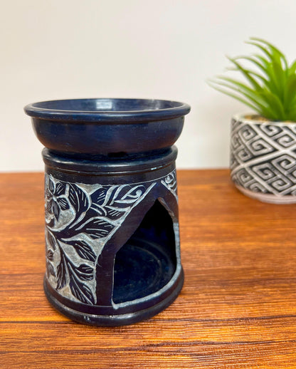 4.5" Soapstone Oil Warmer | Oil Burner | Essential Oils Diffuser | Wax Melt Burner