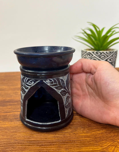 4.5" Soapstone Oil Warmer | Oil Burner | Essential Oils Diffuser | Wax Melt Burner