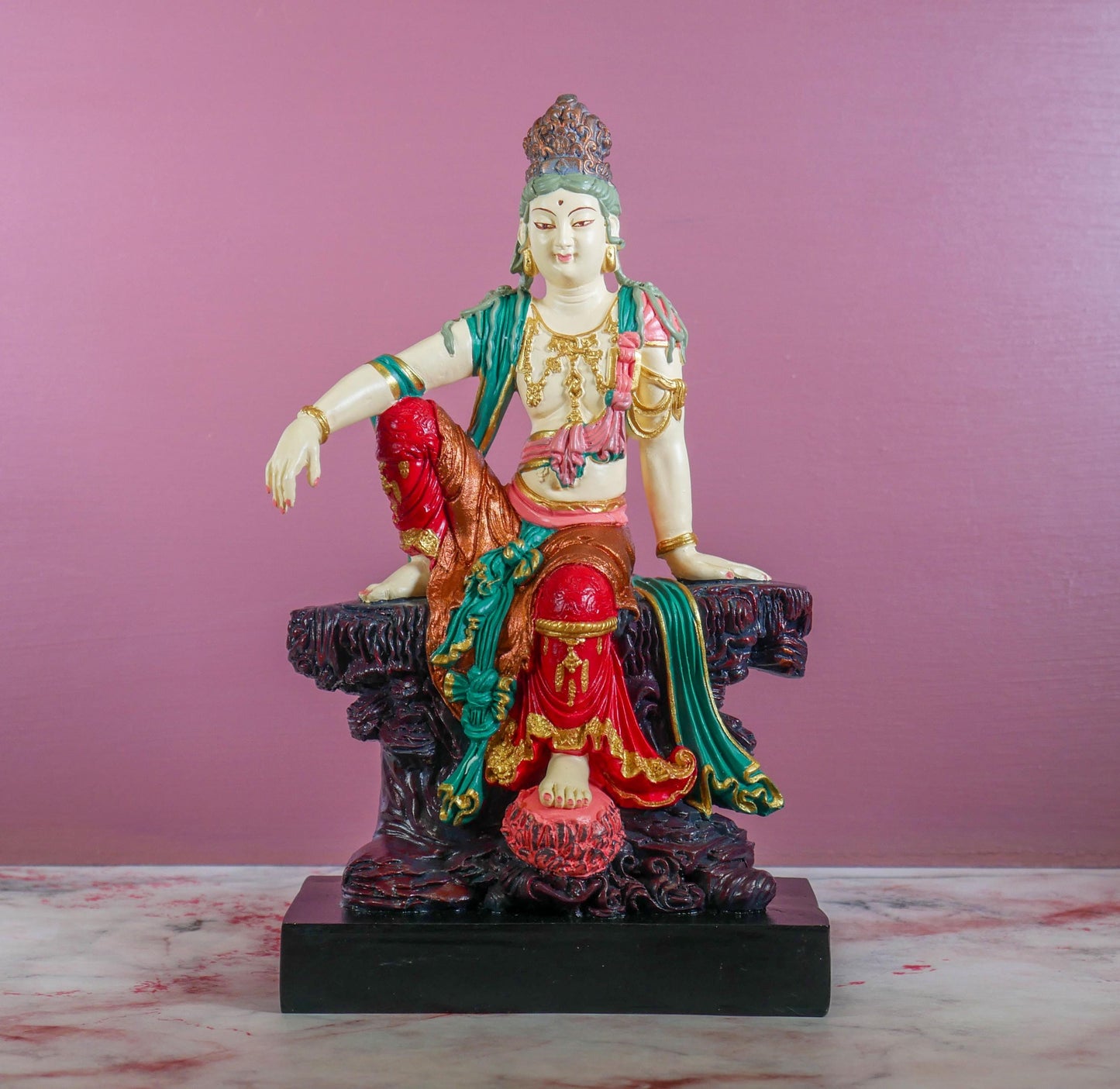 Chinese Guanyin Buddha Statue | Buddhist Goddess of Mercy Quan Yin - 9" Tall