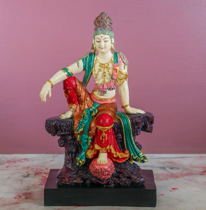 Chinese Guanyin Buddha Statue | Buddhist Goddess of Mercy Quan Yin - 9" Tall