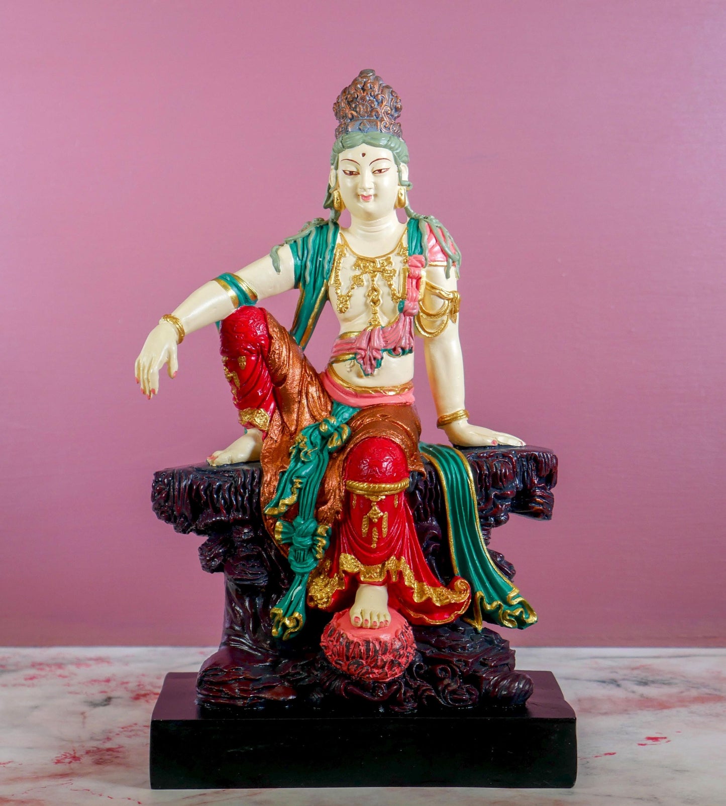 Chinese Guanyin Buddha Statue | Buddhist Goddess of Mercy Quan Yin - 9" Tall