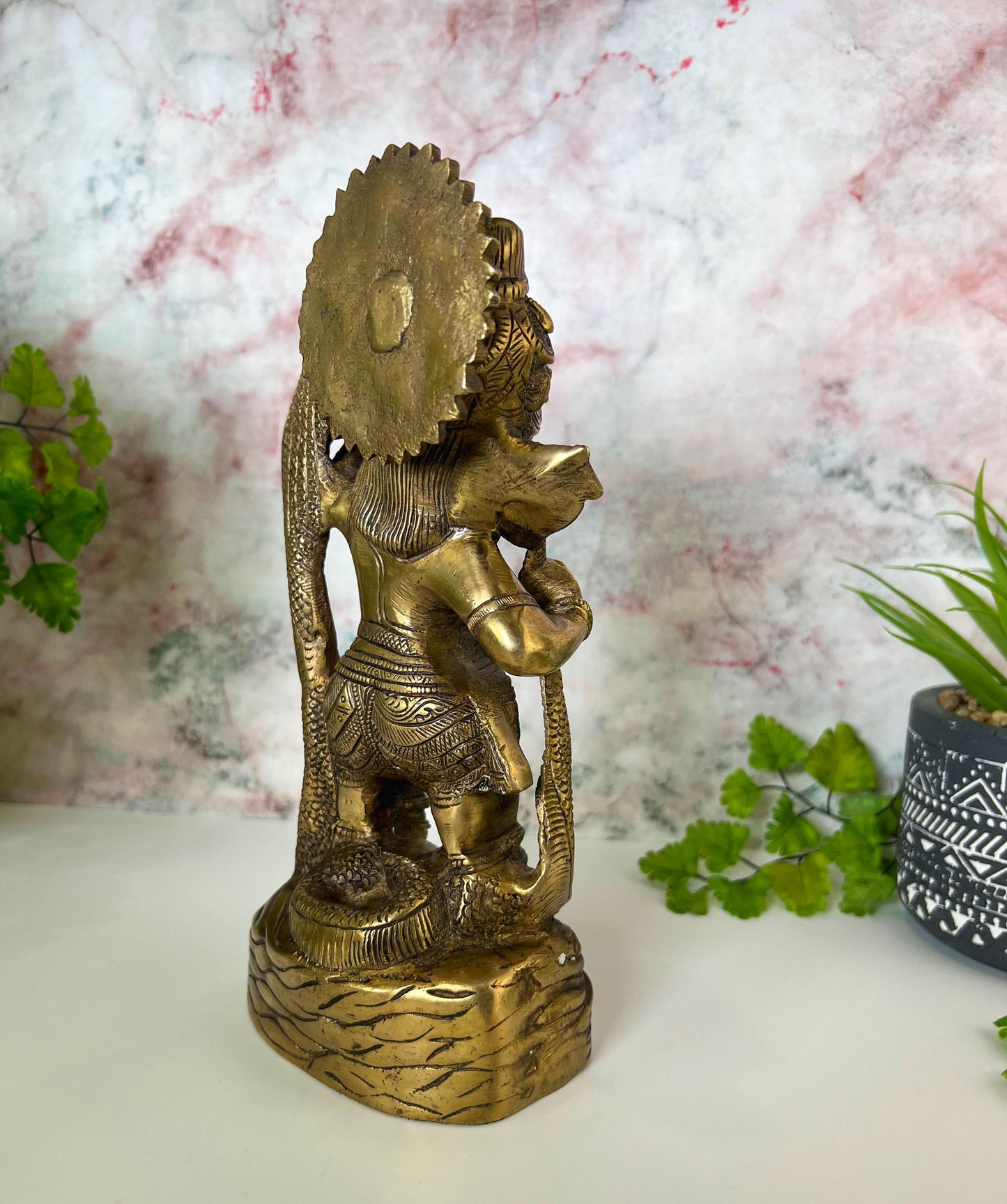 Ganesh Statue | Adorable Vintage Lord Ganesha Dancing On Sheshnag  - 9.5" Tall