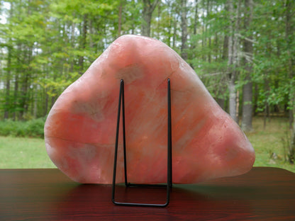 Vintage Rose Quartz Polished Slab | Large Natural Rose Quartz Slice - 16 pounds