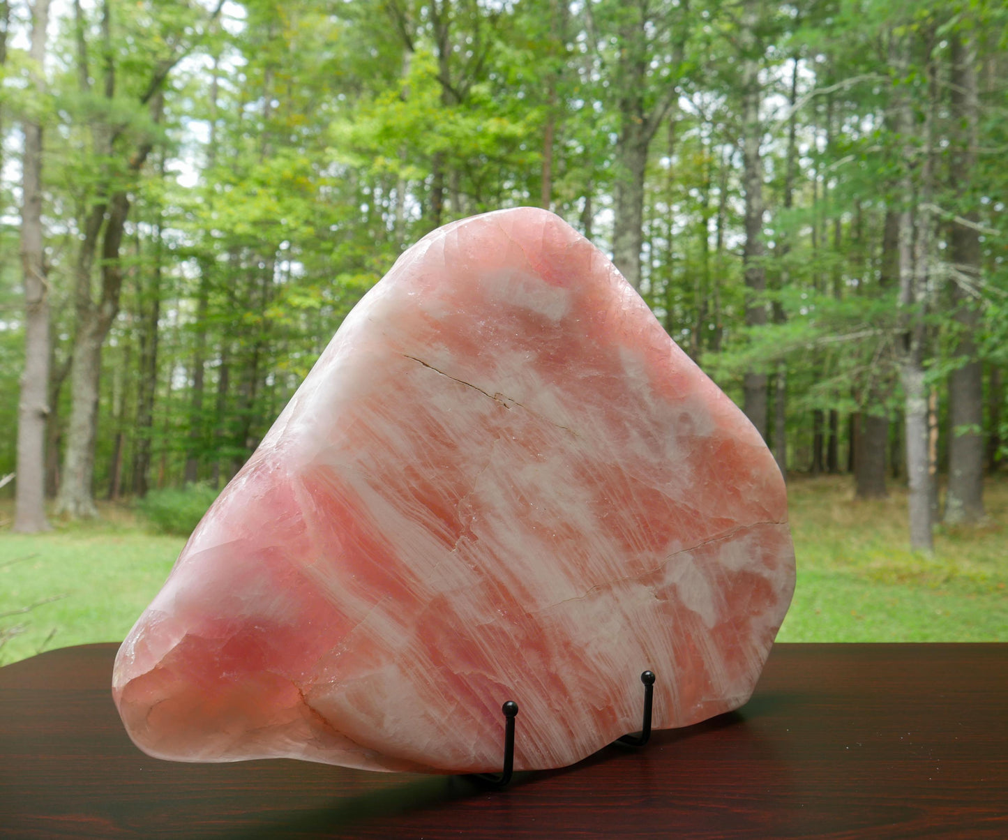 Vintage Rose Quartz Polished Slab | Large Natural Rose Quartz Slice - 16 pounds