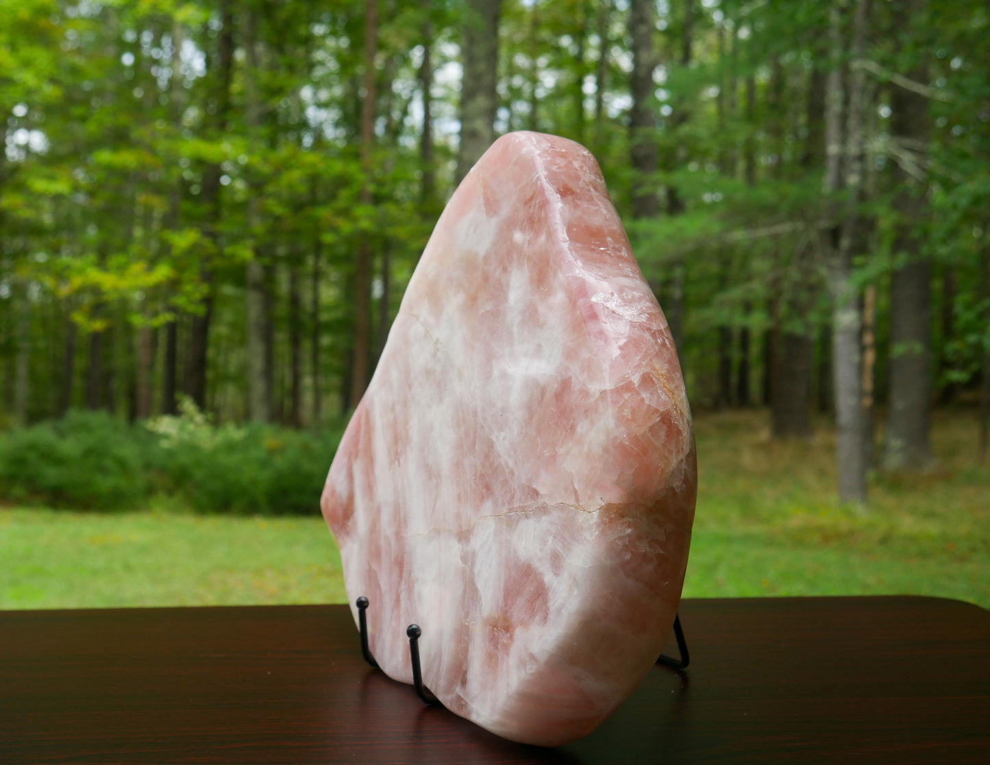 Vintage Rose Quartz Polished Slab | Large Natural Rose Quartz Slice - 16 pounds