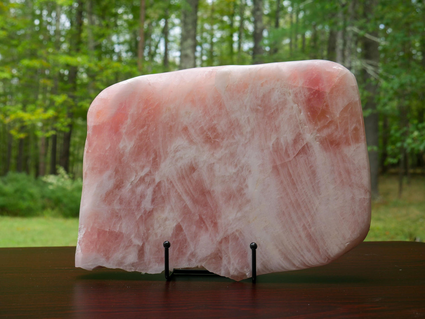 Vintage Rose Quartz Polished Slab | Large Natural Rose Quartz Slice - Read Details