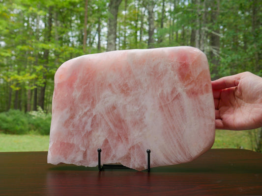 Vintage Rose Quartz Polished Slab | Large Natural Rose Quartz Slice - Read Details