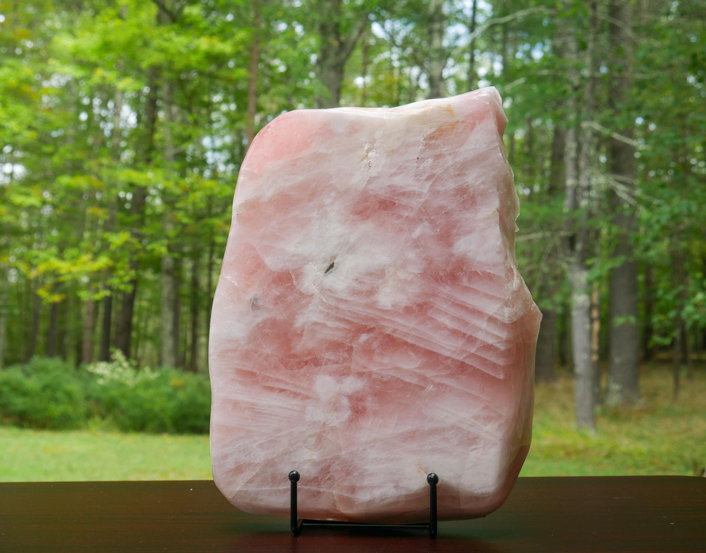 Vintage Rose Quartz Polished Slab | Large Natural Rose Quartz Slice - Read Details