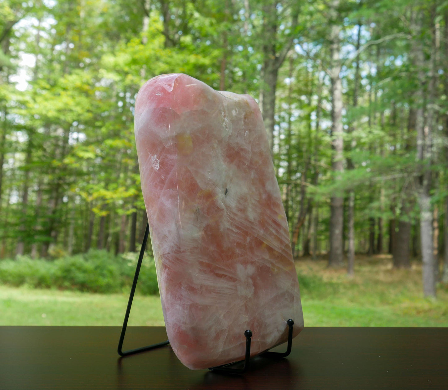 Vintage Rose Quartz Polished Slab | Large Natural Rose Quartz Slice - Read Details