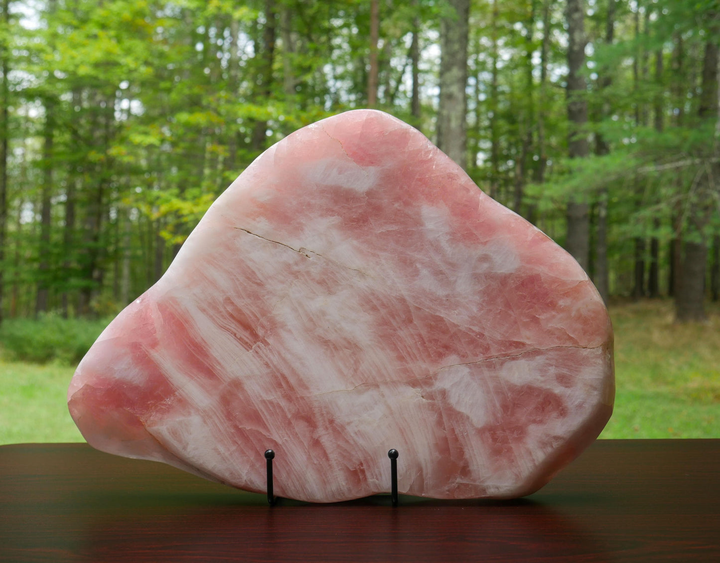 Vintage Rose Quartz Polished Slab | Large Natural Rose Quartz Slice - 16 pounds