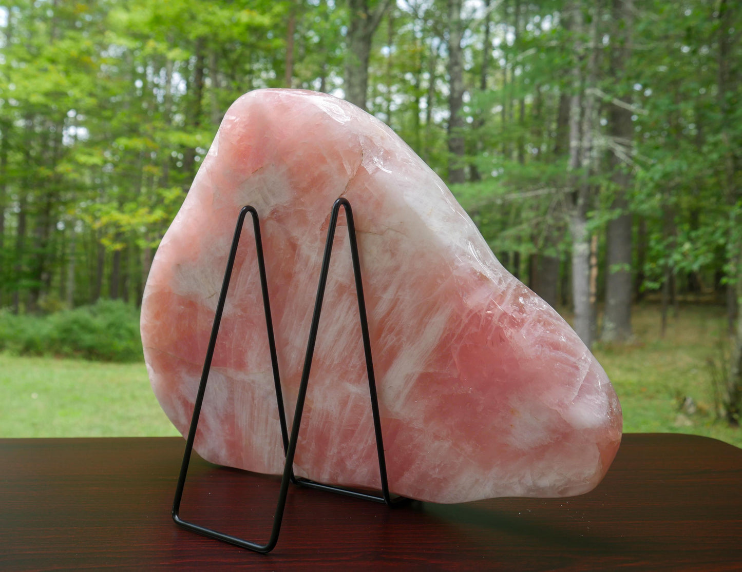 Vintage Rose Quartz Polished Slab | Large Natural Rose Quartz Slice - 16 pounds