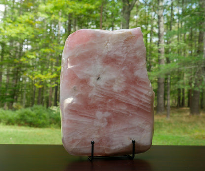 Vintage Rose Quartz Polished Slab | Large Natural Rose Quartz Slice - Read Details