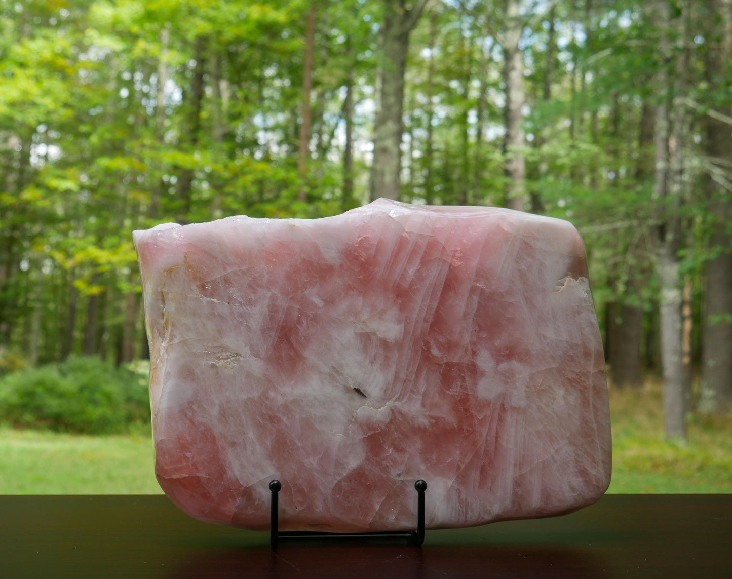 Vintage Rose Quartz Polished Slab | Large Natural Rose Quartz Slice - Read Details