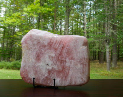 Vintage Rose Quartz Polished Slab | Large Natural Rose Quartz Slice - Read Details