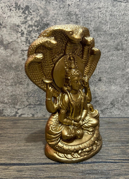 Lord Vishnu Statue | Ganges Clay Handmade HIndu God Vishnu Statue Idol -  7.5"