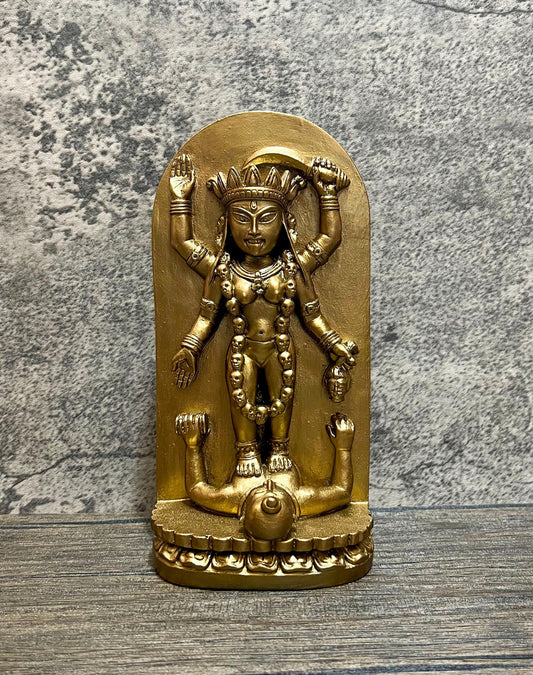 Adyapeath Kali Statue Adya Maa Kali Shiva India Handmade Altar Statue 7.5"