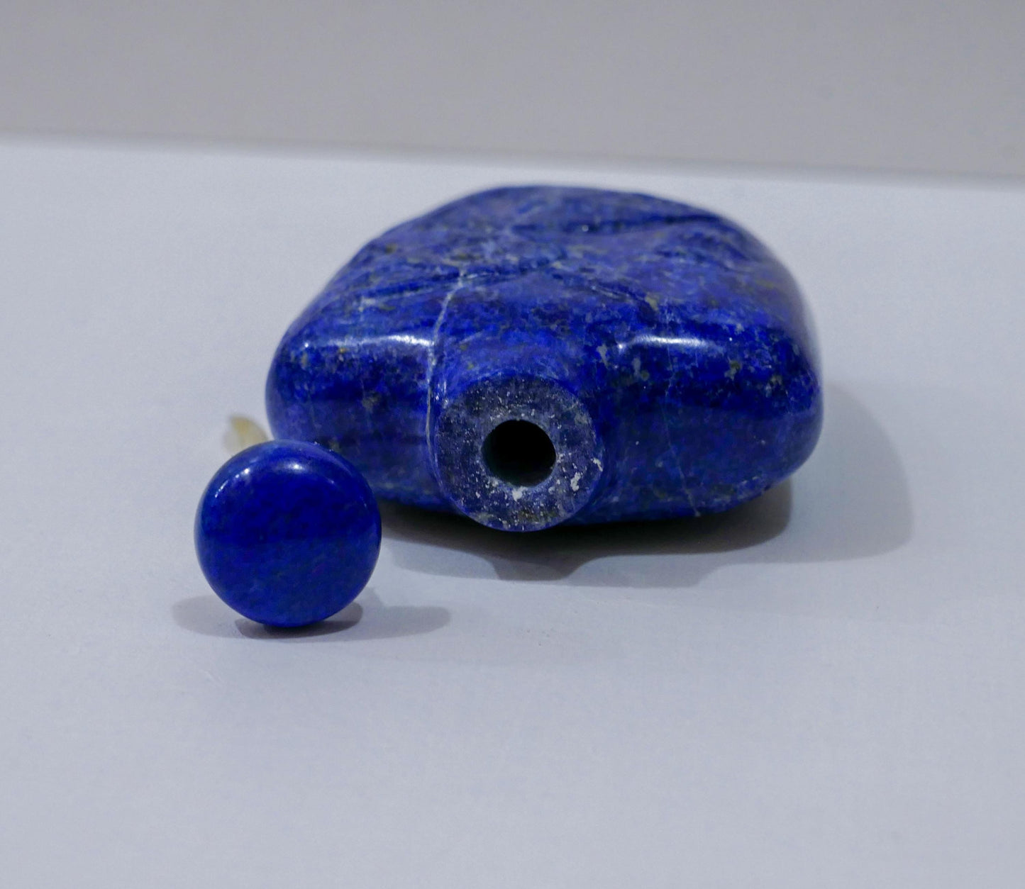 Chinese Lapis Lazuli Fish Hand Carved Snuff Bottle - 2.5" Height