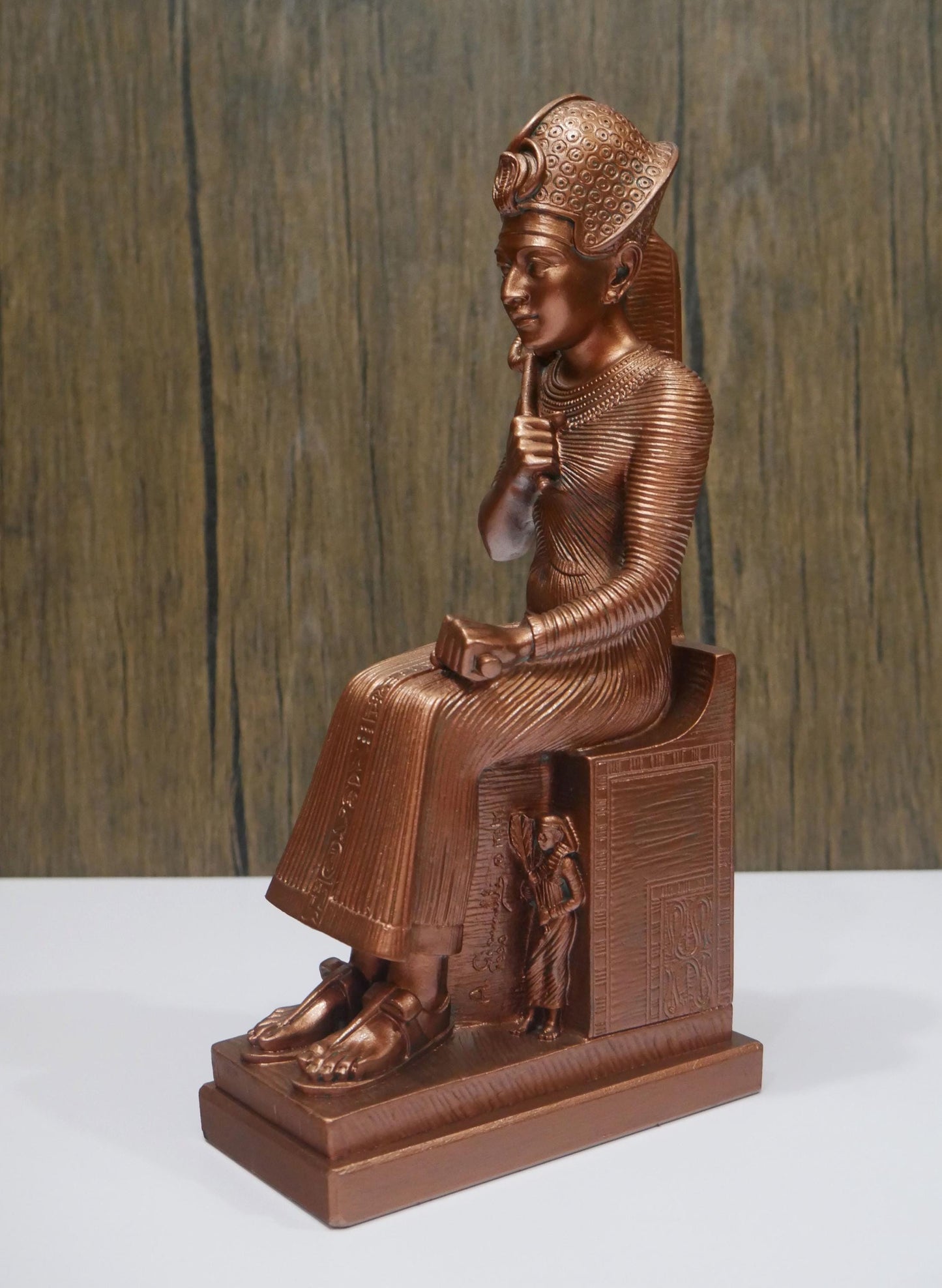 Vintage Sitting Ramses II Pharaoh of Egypt Statue | Egyptian Replica King  9"