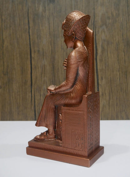 Vintage Sitting Ramses II Pharaoh of Egypt Statue | Egyptian Replica King  9"