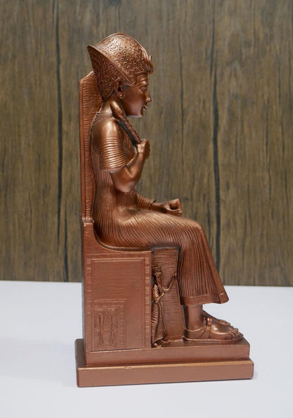 Vintage Sitting Ramses II Pharaoh of Egypt Statue | Egyptian Replica King  9"