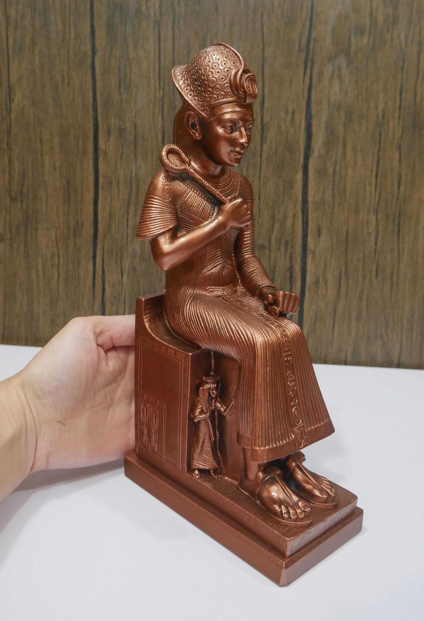 Vintage Sitting Ramses II Pharaoh of Egypt Statue | Egyptian Replica King  9"