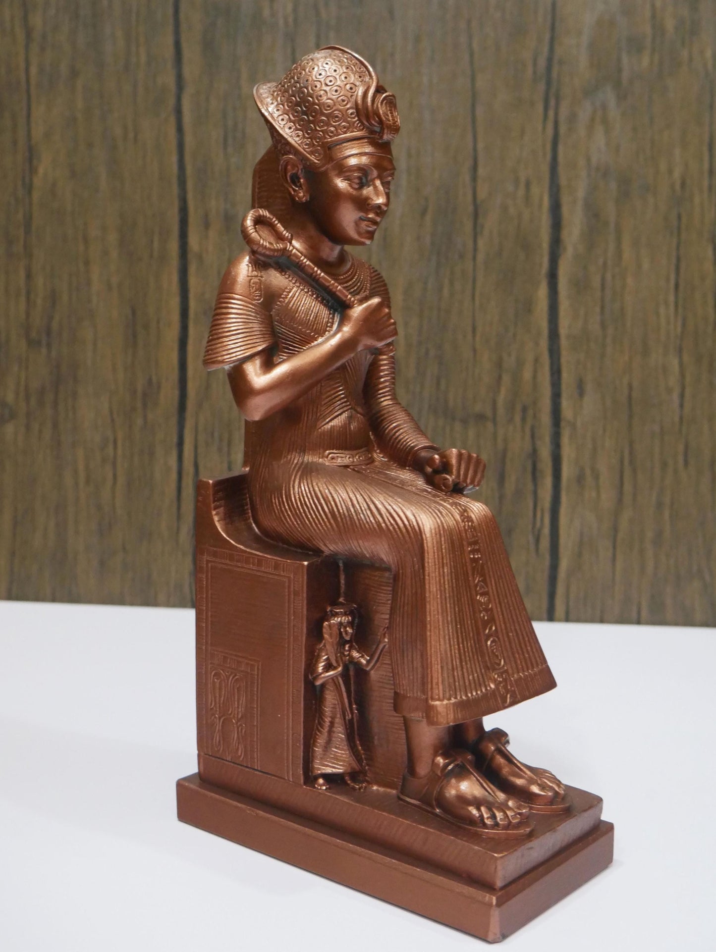 Vintage Sitting Ramses II Pharaoh of Egypt Statue | Egyptian Replica King  9"