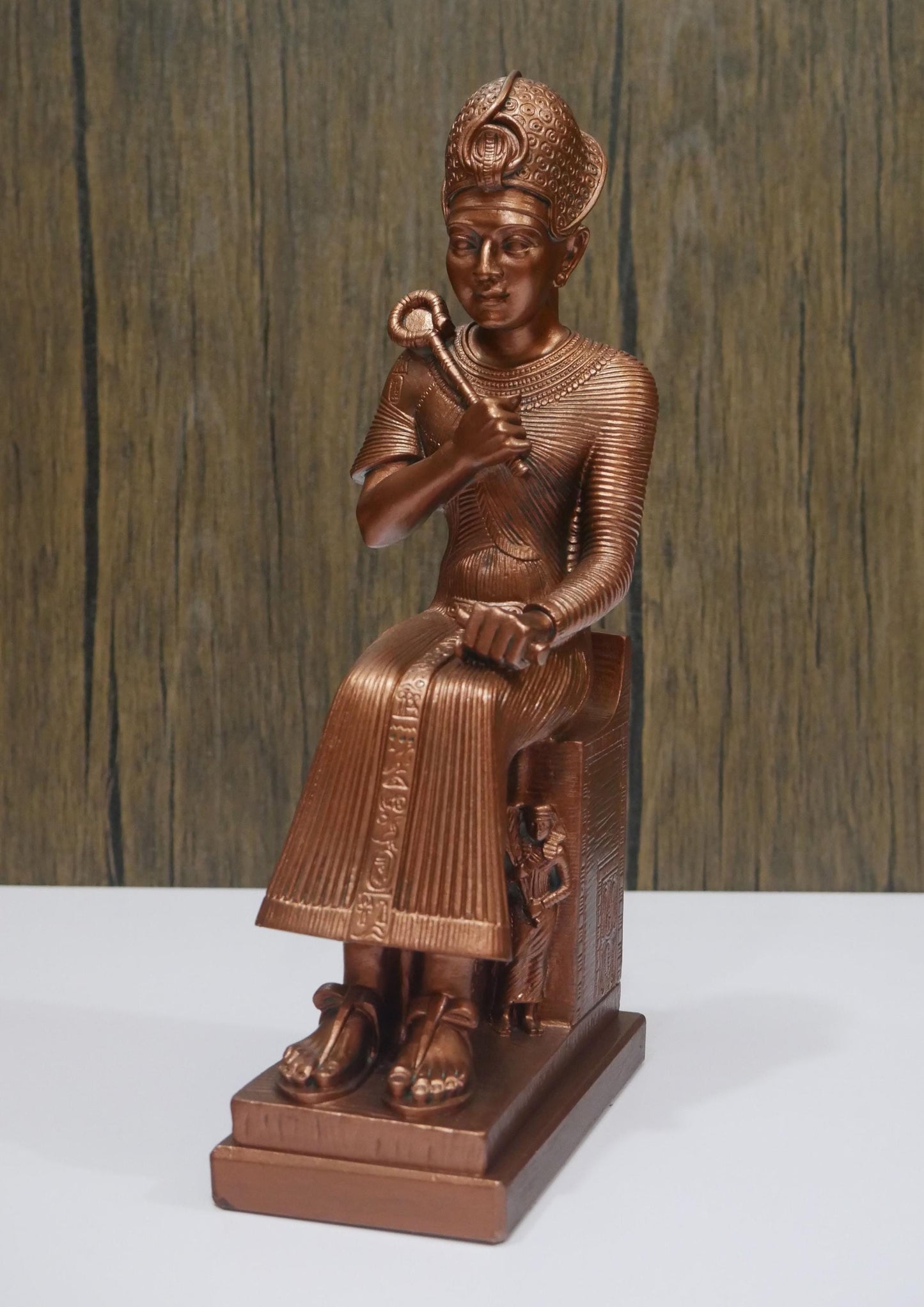 Vintage Sitting Ramses II Pharaoh of Egypt Statue | Egyptian Replica King  9"