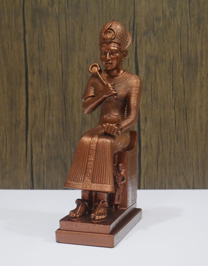 Vintage Sitting Ramses II Pharaoh of Egypt Statue | Egyptian Replica King  9"