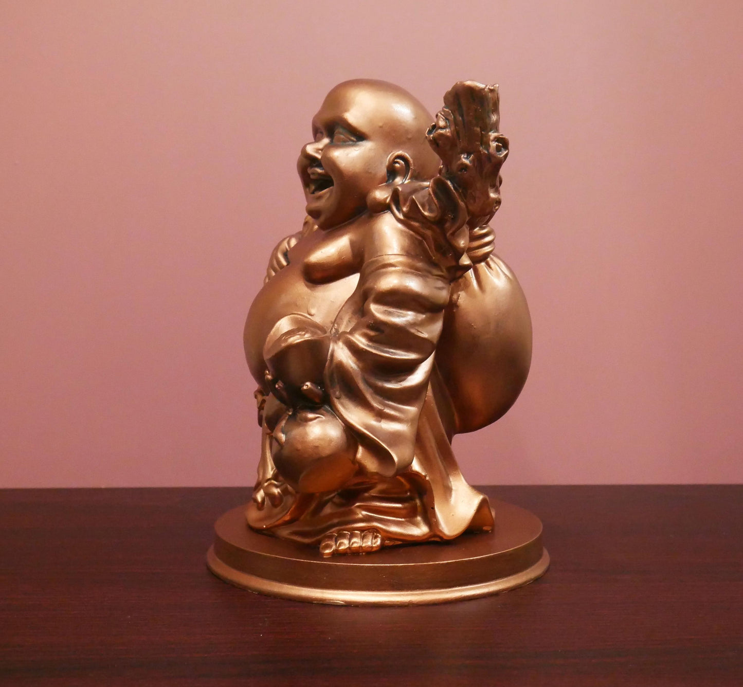 10" Buddha Statue | Vintage Laughing Feng Shui Prosperity Buddha Sculpture