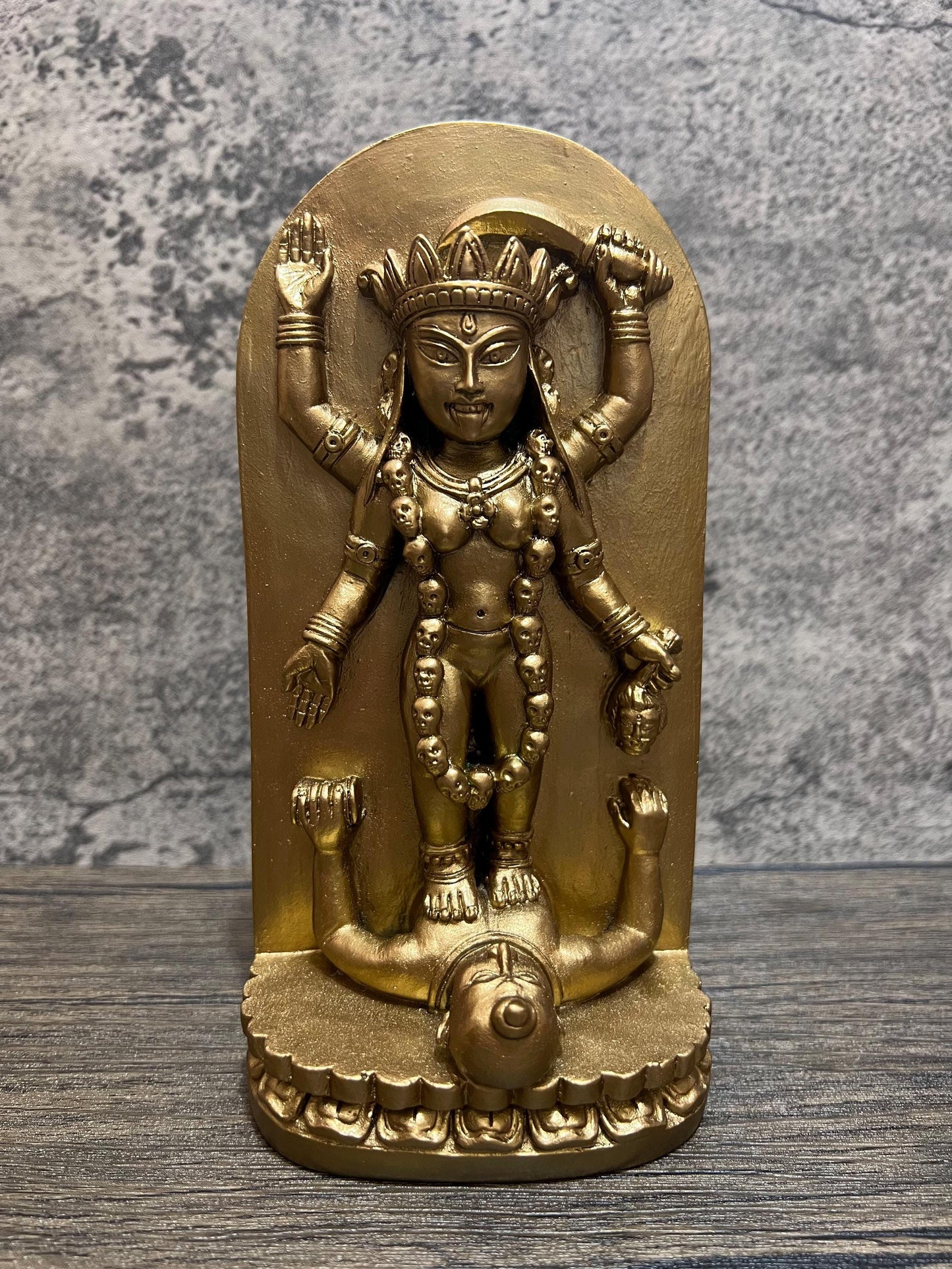 Adyapeath Kali Statue Adya Maa Kali Shiva India Handmade Altar Statue 7.5"