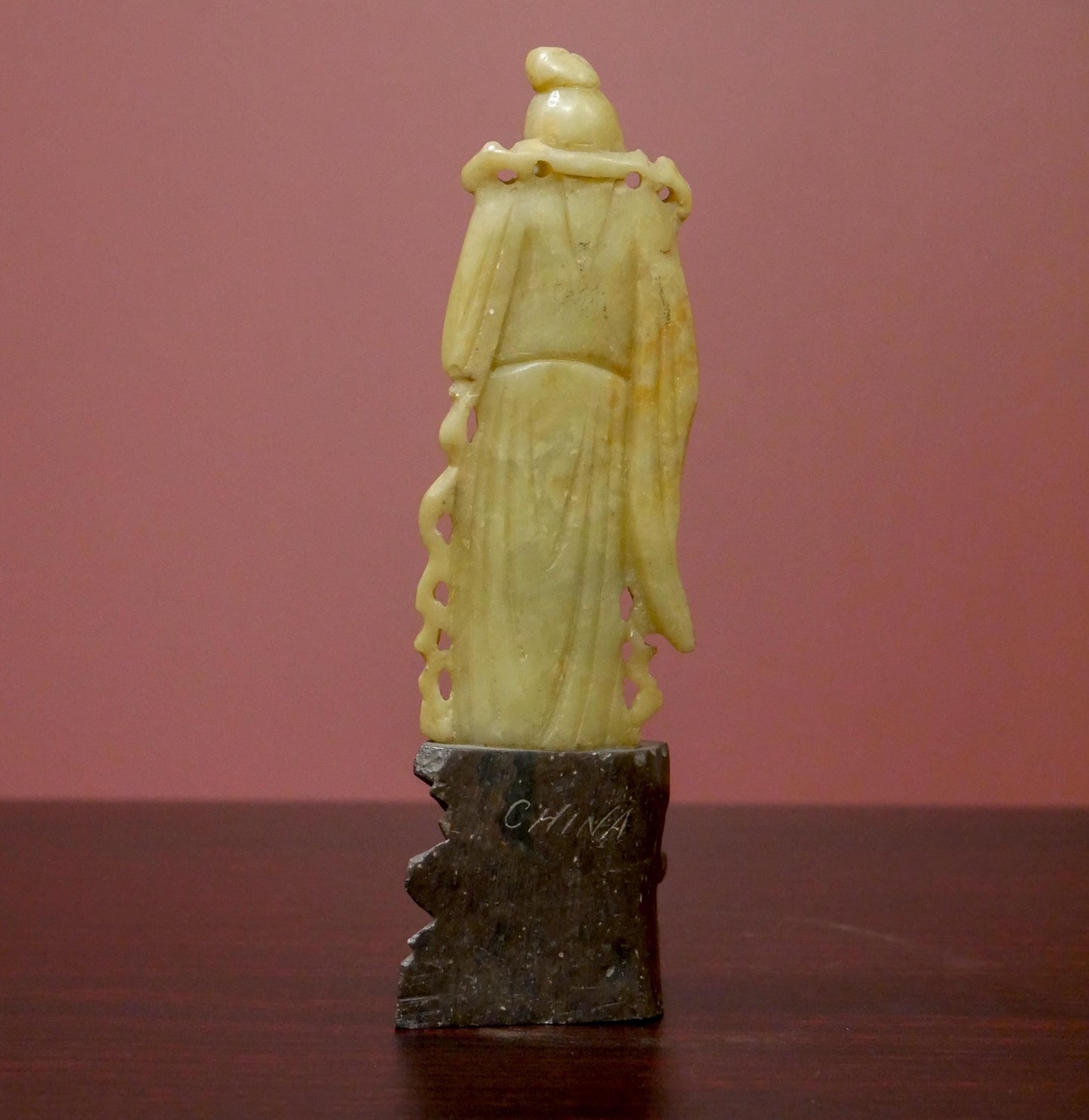 Vintage Chinese Soapstone Carved Quan Yin Guanyin Statue - 5.75" Tall