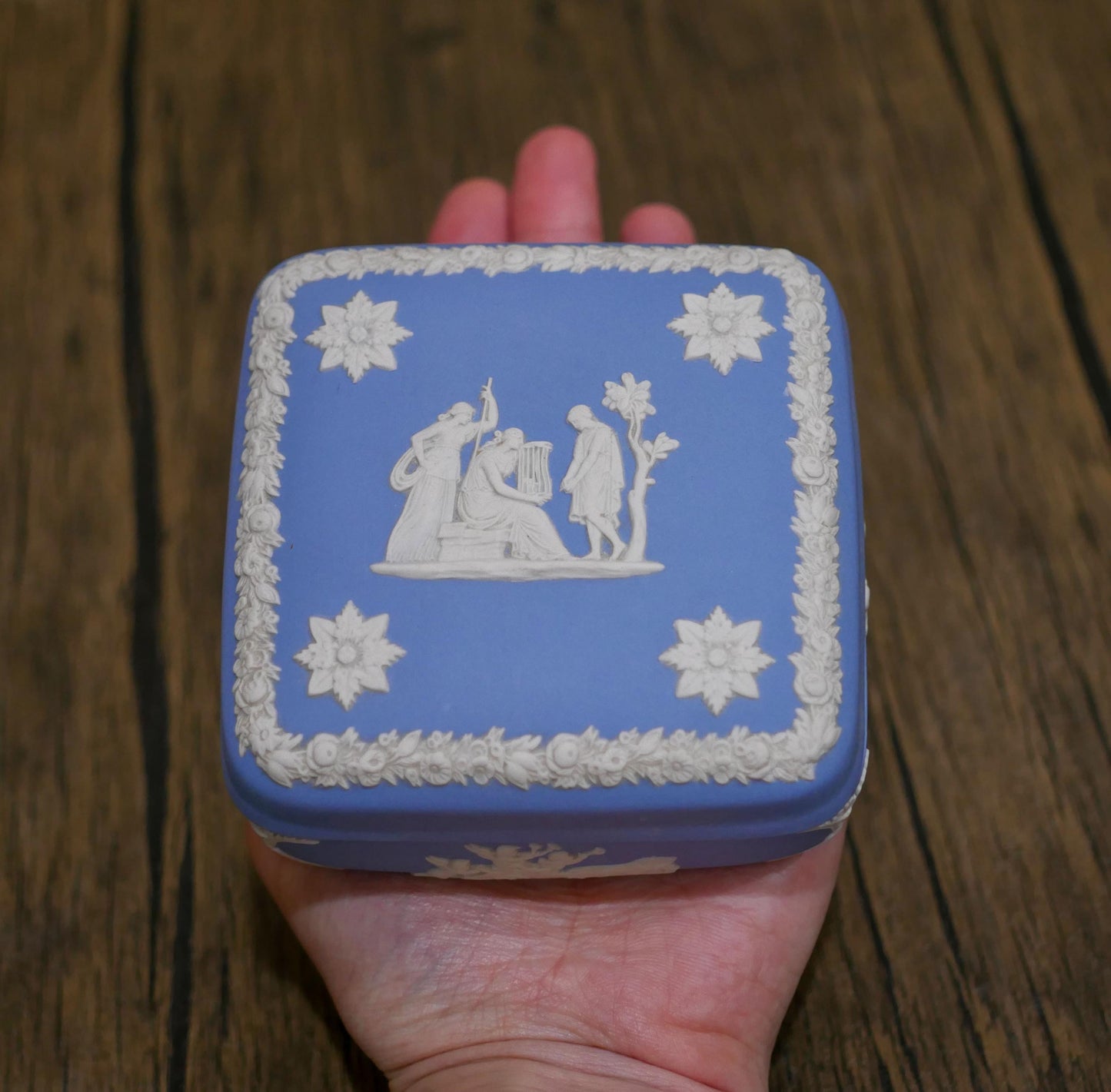 Vintage Wedgewood Blue Jasperware Trinket Lot | Jewelry Boxes and Ashtray