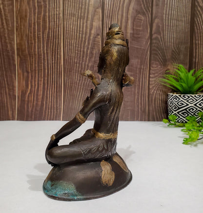 Vintage Shiva Statue | Hindu God Brass Handmade Deity Sculpture  - 7.5"