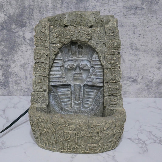 Vintage Terrace Accents Pharaoh's Mask Water Fountain Egypt King Tut - 10”