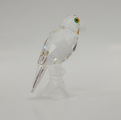 Vintage Retired Crystal Swarovski "Up In The Trees" Parrot Figurine - 2.5" Tall