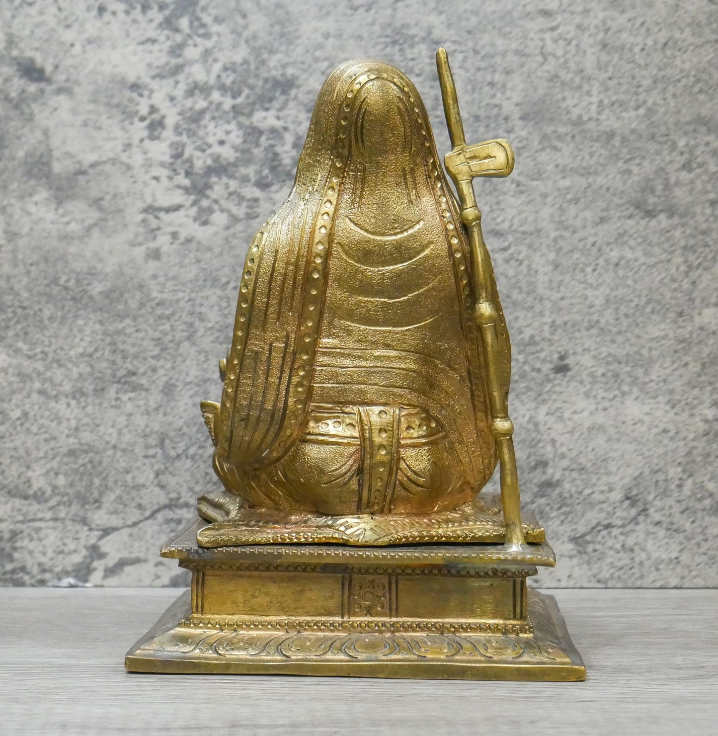 Vintage Brass Adi Shankaracharya Vedanta Philosophy Guru Statue Idol  - 8.5" Tall