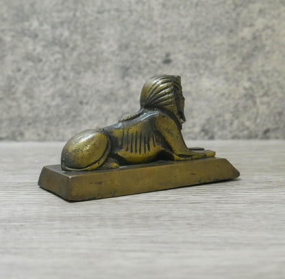 Vintage Collectible Egyptian Great Sphinx Brass Paperweight 4" Long