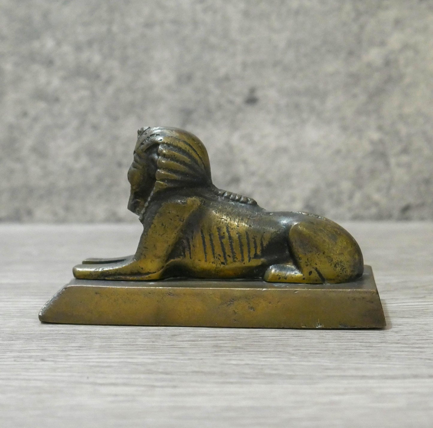 Vintage Collectible Egyptian Great Sphinx Brass Paperweight 4" Long