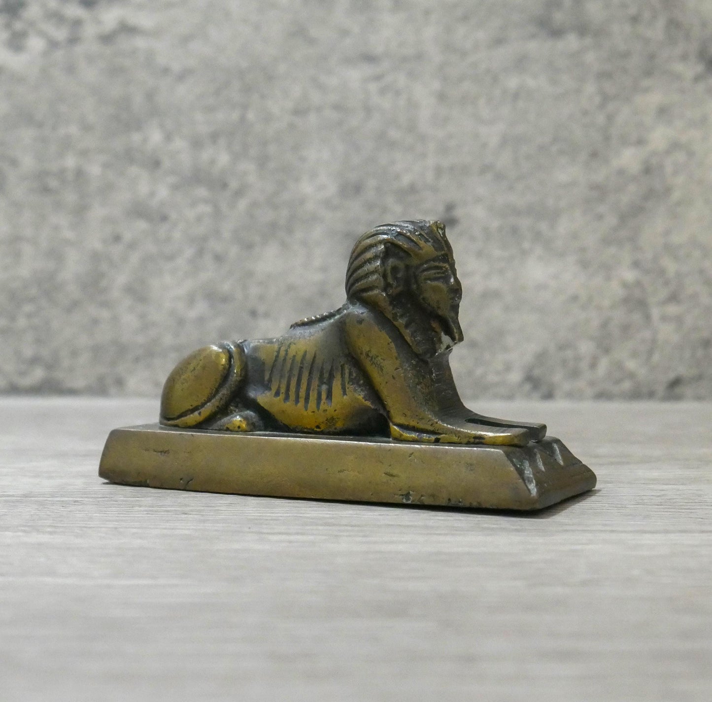 Vintage Collectible Egyptian Great Sphinx Brass Paperweight 4" Long