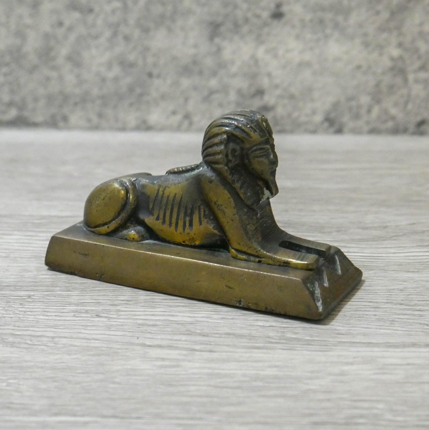 Vintage Collectible Egyptian Great Sphinx Brass Paperweight 4" Long