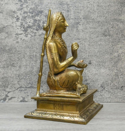 Vintage Brass Adi Shankaracharya Vedanta Philosophy Guru Statue Idol  - 8.5" Tall