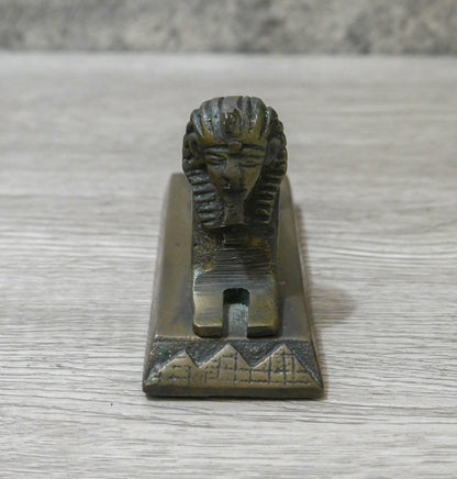 Vintage Collectible Egyptian Great Sphinx Brass Paperweight 4" Long