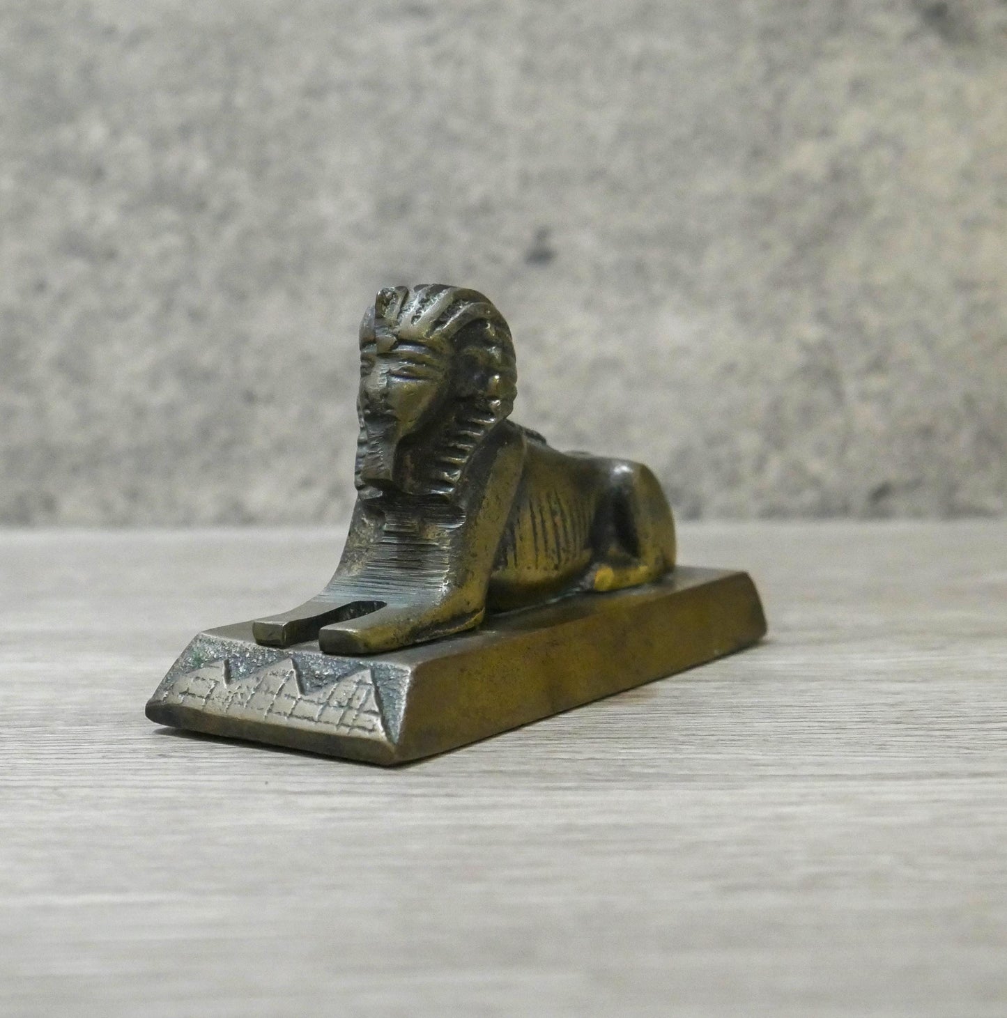 Vintage Collectible Egyptian Great Sphinx Brass Paperweight 4" Long