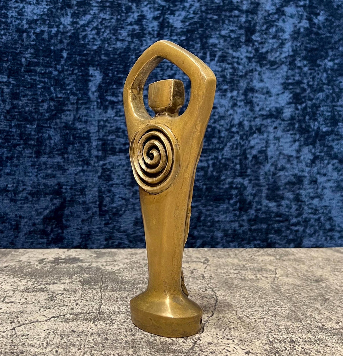 Spiral Lord and Spiral Goddess Cold Cast Bronze Vintage Statue Set - 7.5" Tall