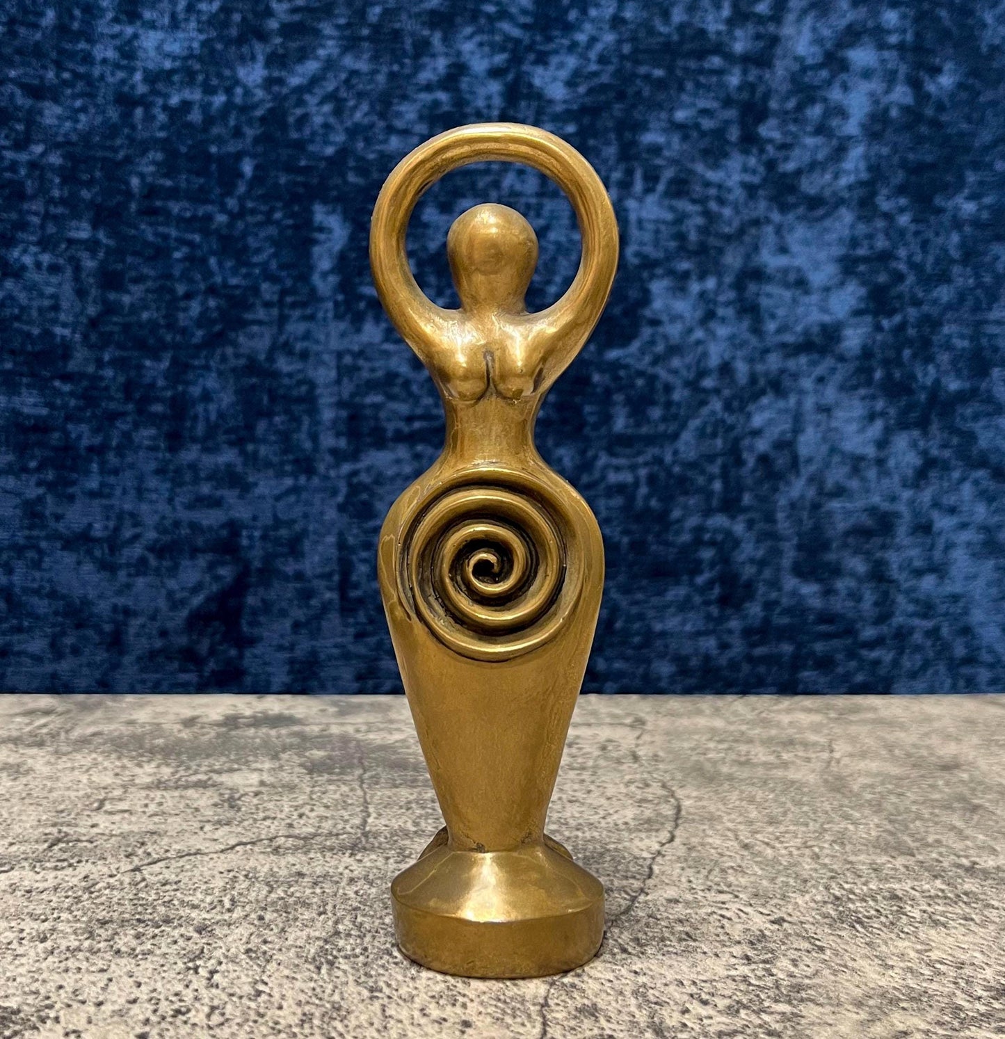 Spiral Lord and Spiral Goddess Cold Cast Bronze Vintage Statue Set - 7.5" Tall